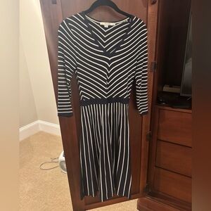 Boden dress navy striped midi